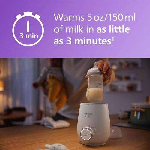 Philips Avent Premium Fast Bottle Warmer, with Smart Temperature Control, Water Bath Technology, Automatic Shut-off, Model SCF358 - 1 Count (Pack of 1)
