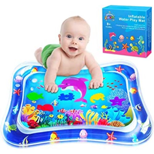 ZMLM Baby Tummy-Time Water Mat: Infant Baby Toy Gift Activity Play Mat Inflatable Sensory Playmat Babies Belly Time Pat Indoor Small Pad for 3 6 9 12 Month Newborn Boy Girl Toddler Fun Christmas Game
