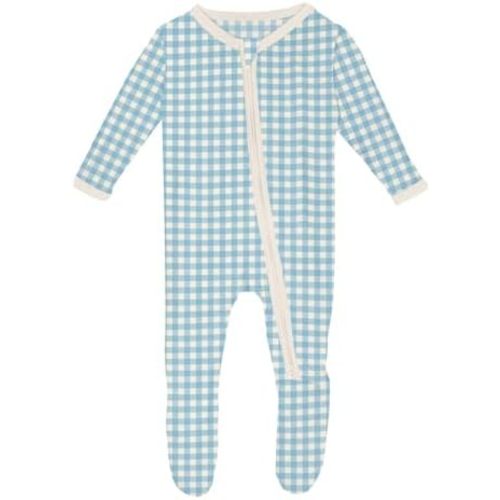 KicKee Print Footie with Zipper, Super Soft One-Piece Jammies, Sleepwear for Babies and Kids