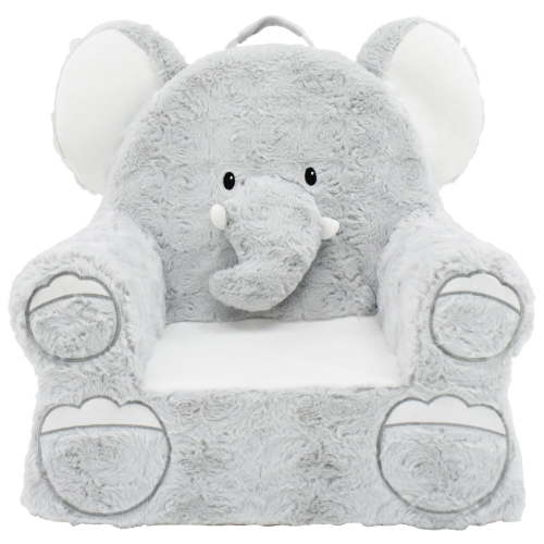 Soft Landing Sweet Seats, Premium and Comfy Toddler Lounge Chair with Carrying Handle & Side Pockets –Polyester, Elephant