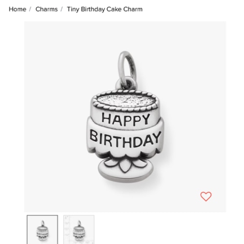 Tiny Birthday Cake Charm in Sterling Silver