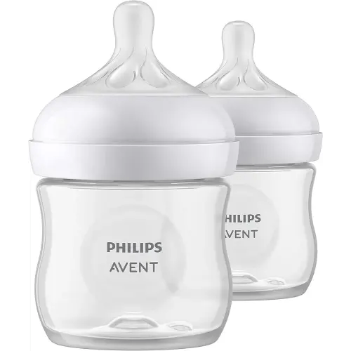 Philips AVENT Natural Baby Bottle with Natural Response Nipple, Clear, 4oz, 2pk, SCY900/02