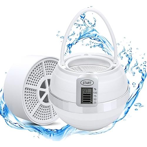 Bath Ball Filter - Premium Bathtub Water Filter for Softer Skin & Hair, Bathtub Filter for Tub Faucet | 2,500 Gal of Filtration | BPA Free | Easy to Install | with Screen Display