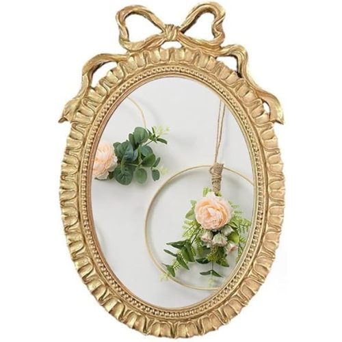 Vintage Picture Frame, 8.5" x 6" Oval Bowknot Photo Frames with Glass Front, Home Decor for Wall Haning or Tabletop Display