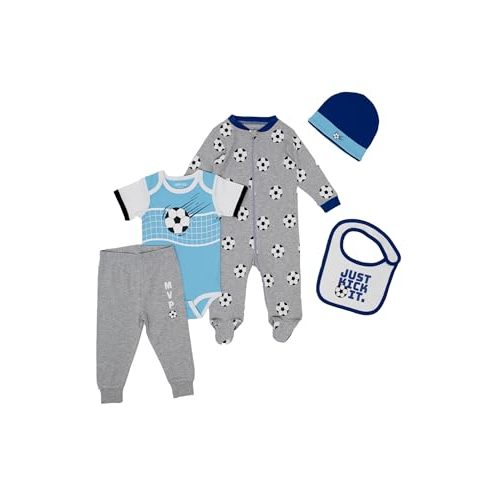 Gertex 5-Piece Layette Sport Set Gift Bundle for Babies & Infants | Baseball, Basketball, Hockey, Soccer, Football