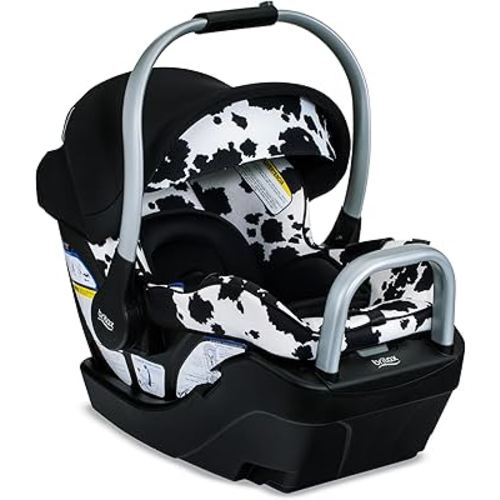 Britax Willow SC Infant Car Seat, Rear-Facing Car Seat with Alpine Base, ClickTight Technology, RightSize System, Cowmooflage