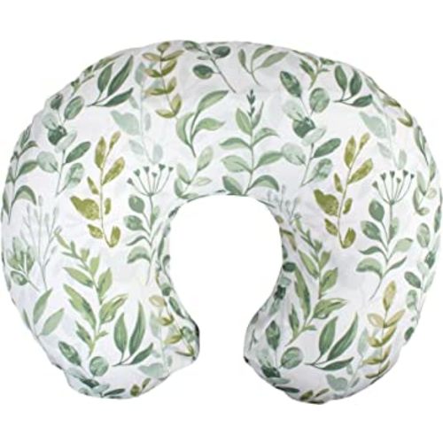 Boppy Nursing Pillow and Positioner—Original | Green Foliage | Breastfeeding, Bottle Feeding, Baby Support | with Removable Cotton Blend Cover