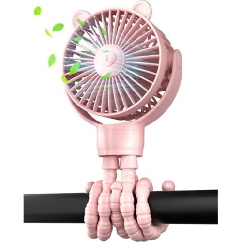 Portable Mini Stroller Fan, Battery Operated Small Clip on Fan, Detachable Flexible Tripod Baby Fan with 3 Speed, Rechargeable Personal Fan for Car Seat Crib Treadmill Travel