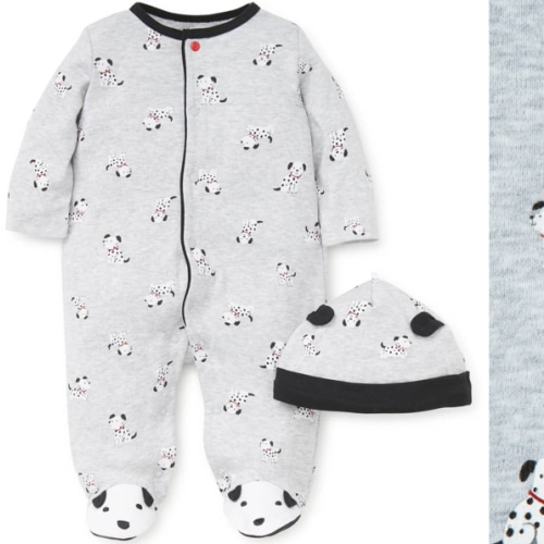 Dalmatian Footed One-Piece and Hat