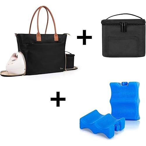 Teamoy Breast Pump Travel Bag with Ice Pack and Cooler Bag