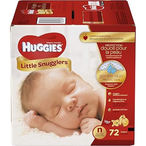 Huggies Little Snugglers Baby Diapers Newborn, 72ct
