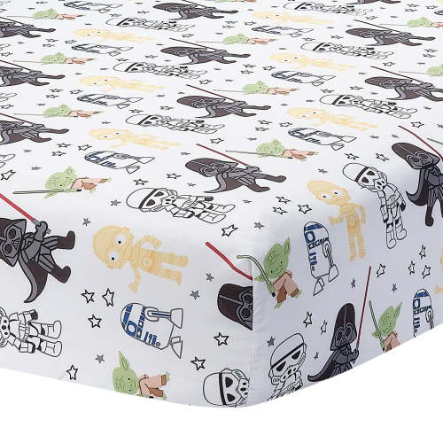 Lambs & Ivy Star Wars Classic Yoda & Darth Vader Crib/Toddler Fitted Sheet