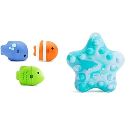 Munchkin® ColorMix FishTM and Pop SquishTM Starfish Color Changing and Popping Baby Bath Toys (Set of 4)