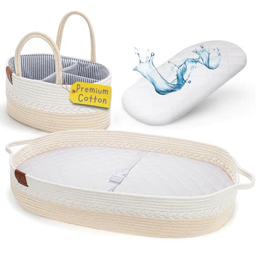 Baby Changing Basket for Baby Dresser, Moses Baskets for Newborn, Baby Moses Basket Changing Basket for Dresser, Changing Pad Basket Changing Table Basket, Diaper Caddy, Newborn Essentials Must Haves