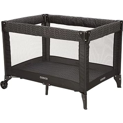 Cosco Funsport Compact Portable Playard, Lightweight, Easy Set up, Foldable Baby Playpen with Carry Bag, Black Arrows