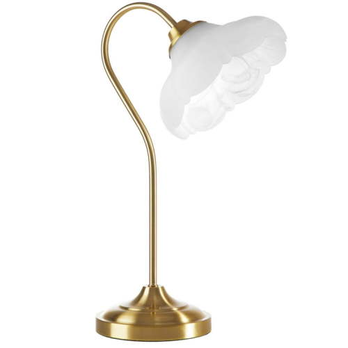 Beautiful 19" x 12" Glass Petal Shade Table Lamp with Gold Metal Base by Drew Barrymore
