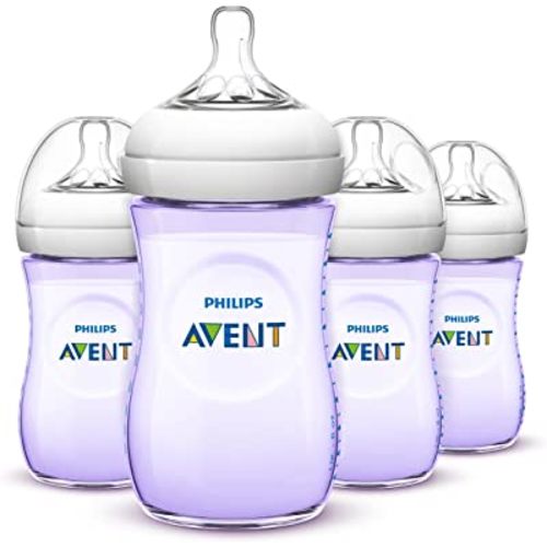 Philips Avent Natural Baby Bottles, Purple, 9 Ounce, (4 Pack)