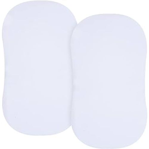 PHF Soft Bassinet Sheets, 2 Pack Silky Comfy Breathable Cradle Sheets for Baby Boys Girls, Univeral Fit for Most Cradle and Bassinet Mattress, White & White