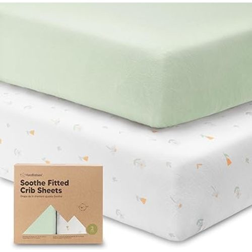 KeaBabies 2-Pack Organic Crib Sheets for Boys, Girls, Jersey Fitted Baby Crib Sheets Neutral, Cotton Breathable Crib Sheet, Cute Printed Crib Mattress Sheet, Baby Mattress Sheets (Wildflowers)
