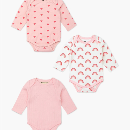 3-Pack Long Sleeve Bodysuits - Organic Baby Clothes - Monica + Andy