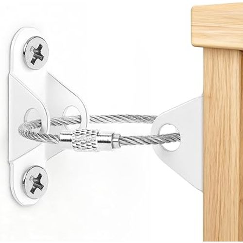 6-Pack Furniture Anchors for Baby Proofing, Anti Tip Straps Safety Kit to Prevent Dresser, Bookshelf, Cabinet from Tipping Over for Child & Pet Safety (White)