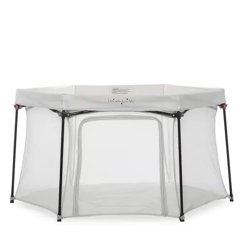 Dream On Me Onyx Playpen in Grey - Portable and Lightweight, Comfortable Padded Floor for Babies and Toddlers
