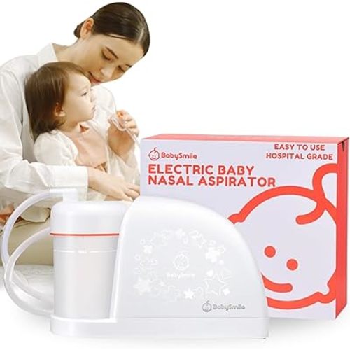 BabySmile | Electric Baby Nasal Aspirator | Hospital Grade Nose Suction for Newborn | Snot Sucker for New Borns & Toddlers | Boogers/Mucus (Large)