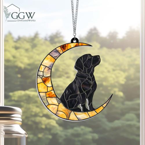 Black Labrador ACRYLIC Suncatcher, Dog Suncatcher, Black Lab, Labrador Retriever, Black Dog, Window Hanging, Gift For Animal Lover, Dog Gift