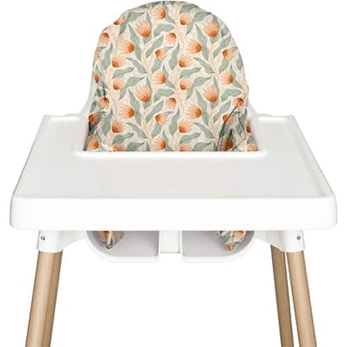 Highchair Cushion Cover for Inflatable Cushion, Compatible for IKEA Antilop Highchair,Accessories Stain-Proof and Wipeable Cushion Cover (Cushion NOT Included)(Safaripetals)