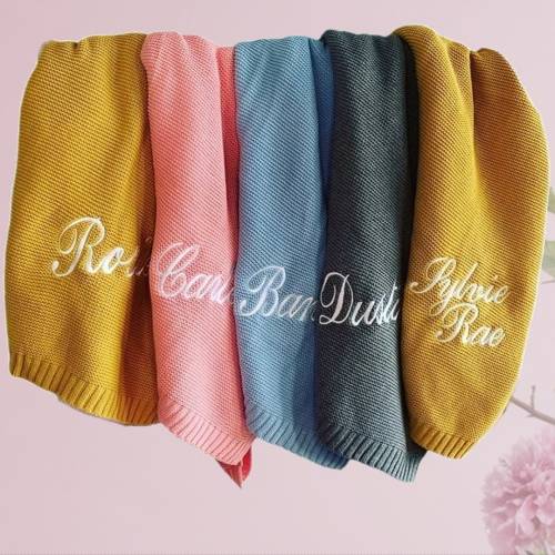 Baby shower gift,Baby blanket gift,gift for Newborn,Personalized Name blanket,Stroller Blanket,Newborn Baby Gift,Soft Breathable Cotton Knit