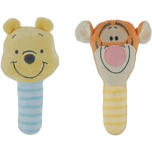Amazon.com : Disney Winnie The Pooh and Tigger Assorted Plush Lovie Rattle Set Pack of 2 - Soft and Cuddly Plush Material, Built-in Rattle for Sensory Stimulation,Vibrant Colors and Intricate Details : Toys & Games