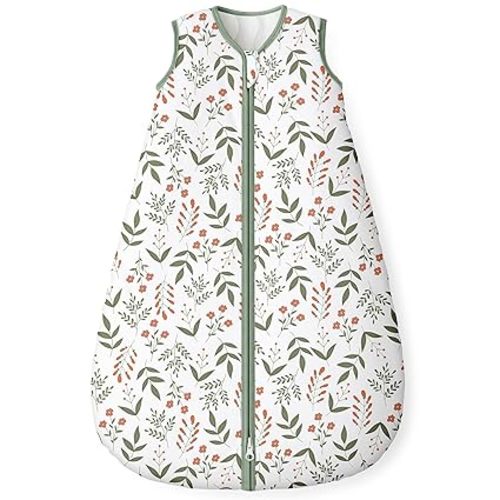 Yoofoss Baby Sleep Sack 0-6 Months, 1.5 Tog Baby Wearable Blanket with 2-Way Zipper, 100% Cotton Organic Fabric Winter Infant Sleeping Sack, Warm Soft Comfy