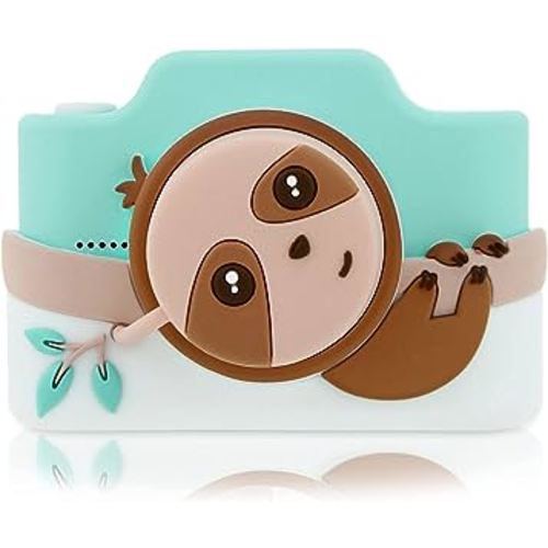 Kidamento Kids Digital Camera & Video Camcorder with Touchscreen, Soft Silicone Casing, Detachable Lens Cap, 32GB Memory Card - Model K Zippy The Sloth