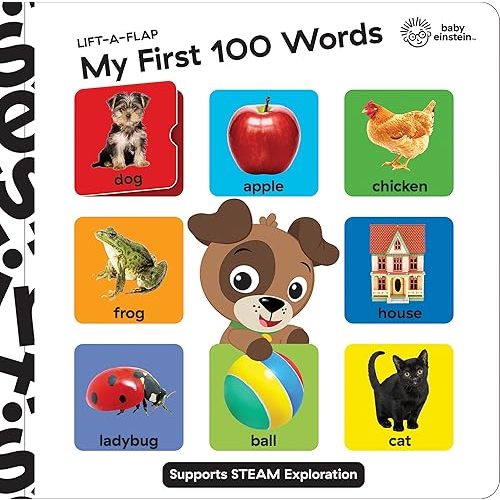 Baby Einstein - My First 100 Words Lift-a-Flap - Lift the Flap Board Book - Supports STEAM Exploration - PI Kids Board book – Lift the flap, April 19, 2022