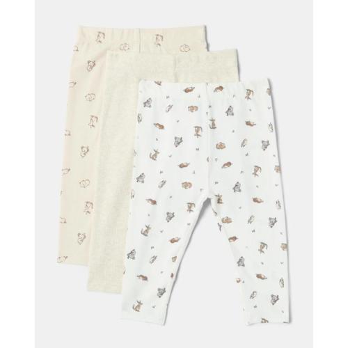 3 Pack Print Leggings - Aus Animal - 0000
