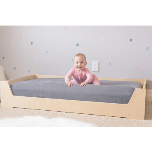 Finished Birch Montessori Floor Bed