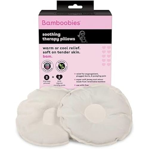 Bamboobies Women’s Soothing Nursing Pillows, Natural, Heating Pad or Cold Compress for Breastfeeding, Made in the USA