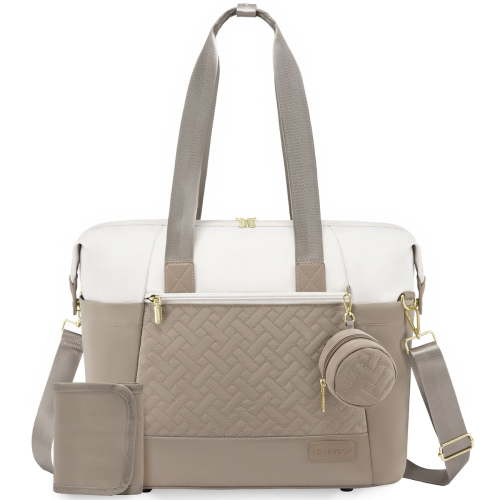 Lovevook Diaper Bag Tote, Work Bag Breast Pump Bag for Breastfeeding Mom, Large Waterproof Travel Diaper Tote with Changing Pad Convenient for New Mum Dad