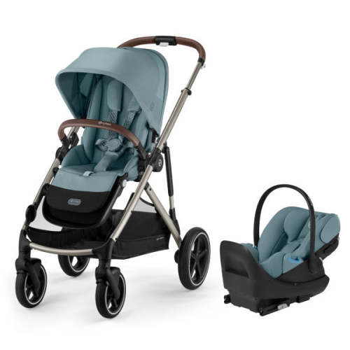 CYBEX Gazelle S Stroller + Cloud G Pro Travel System  - Taupe Frame / Stormy Blue