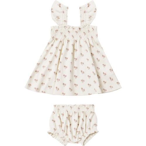 Floral Smocked Organic Cotton Dress & Bloomers Set, 18-24M