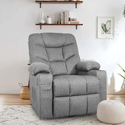 Swivel Rocker Recliner Chairs, Massage Recliner, Power Recliner Chair with Massage and Heat, 360 Degree Swivel Recliners,Cup Holder, USB Port for Living Room