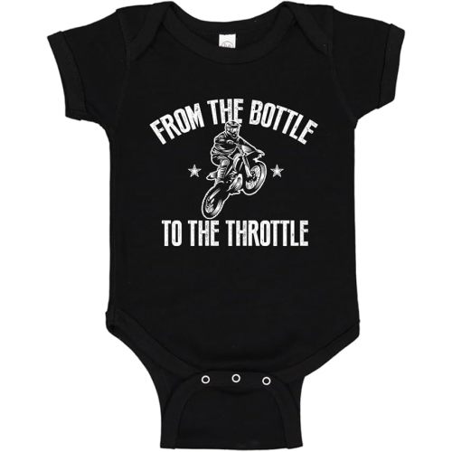 Motocross from The Bottle to The Throttle Dirt Bike Baby Bodysuit/Toddler T-Shirt for Future Rider