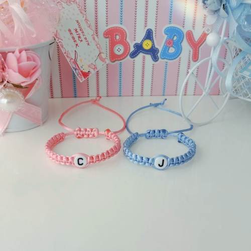Personalized Matching Baby Initial Identity Bracelets, Baby Ankle Bracelet, Newborn Gift, Twin Id Bracelet, Baby Name Bracelet