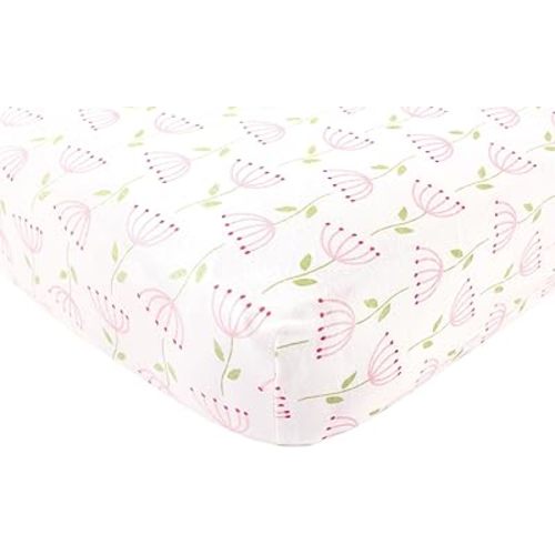 Touched by Nature Unisex Baby and Toddler Organic Cotton Crib Sheet, Flower, One Size