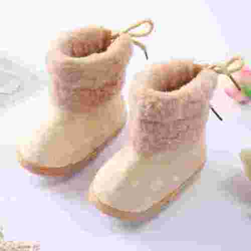 Shldybc Babys Boy Girl Boots Newborn Shoes Winter Snow Bowknot No-Slip Soft Sole Warm Infant Toddler Prewalker Booties Merry Christmas!
