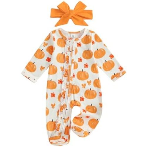 Halloween Newborn Baby Girl Clothes Infant Long Sleeve Romper Jumpsuit Bodysuit Christmas Outfits