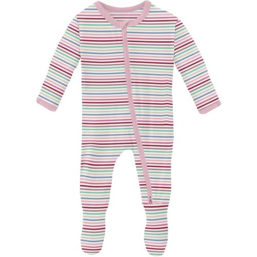 KicKee Print Footie with Zipper, Super Soft One-Piece Jammies, Seasonal Sleepwear for Babies and Kids, Spring 3 Collections