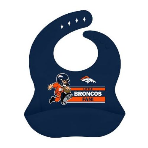 BabyFanatic Officially Licensed Unisex Silicone Baby Bib - NFL Denver Broncos