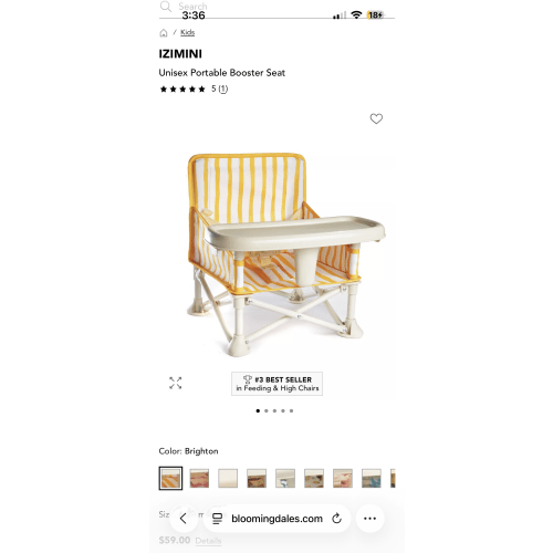 Unisex Portable Booster Seat