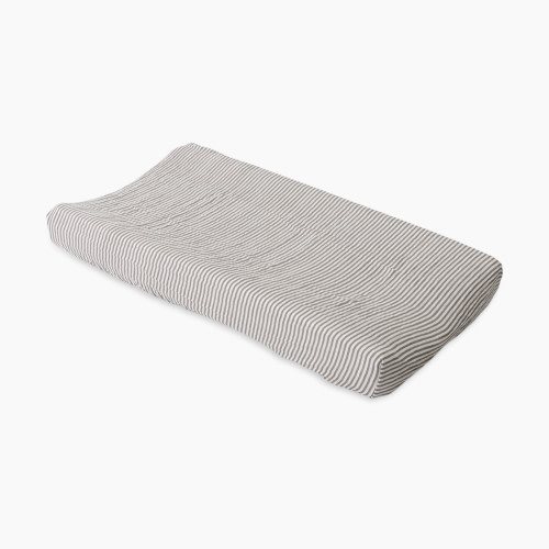 Little Unicorn Cotton Muslin Changing Pad Cover - Grey Stripe